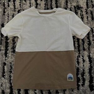 Tommy Bahama Kids White and Tan Short Sleeve Tee- Size S 5/6
